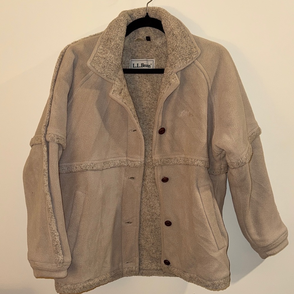 L.L. Bean Women's Beige Teddy Jacket
